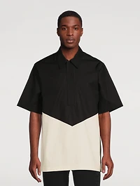 Cotton Short-Sleeve Zip Shirt