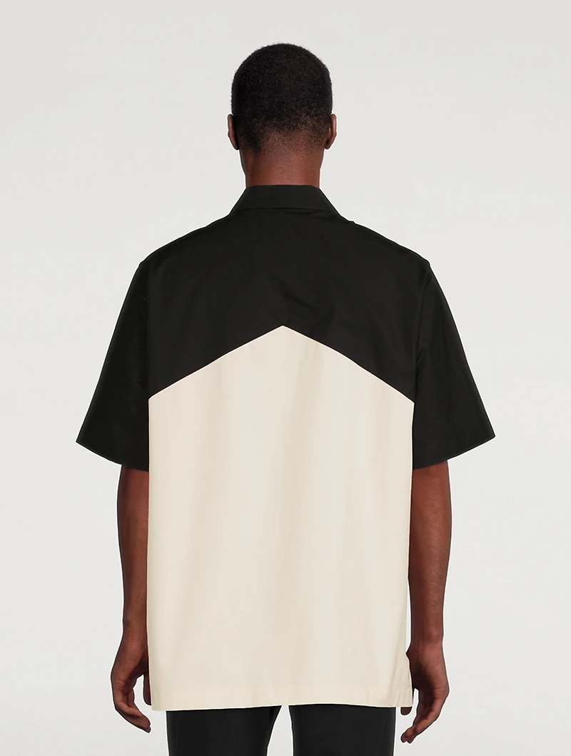 Cotton Short-Sleeve Zip Shirt