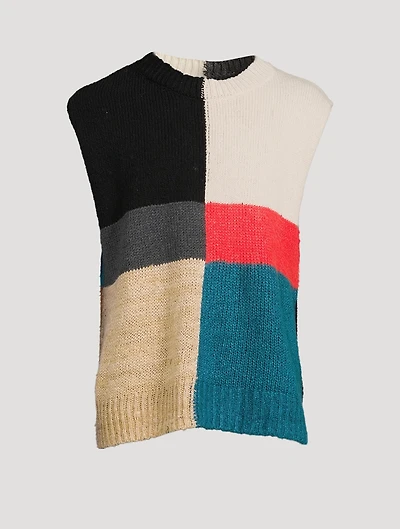 Silk And Wool Colourblock Vest