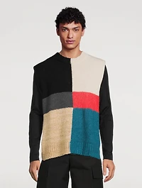 Silk And Wool Colourblock Vest
