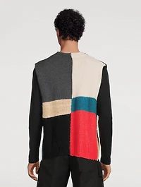 Silk And Wool Colourblock Vest