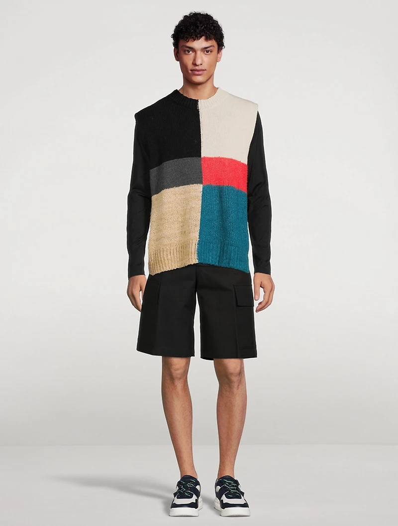 Silk And Wool Colourblock Vest