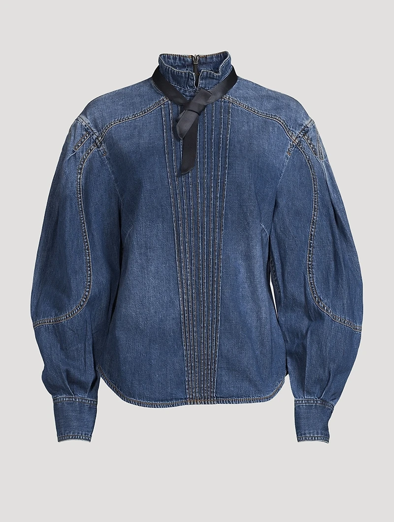 Rhythmic Denim Tuxedo Shirt