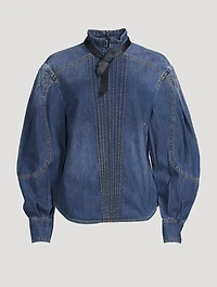 Rhythmic Denim Tuxedo Shirt