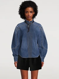 Rhythmic Denim Tuxedo Shirt