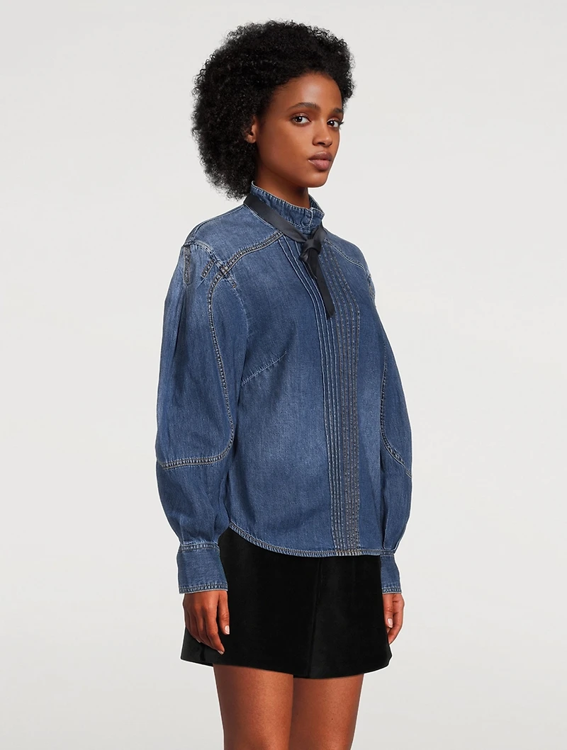 Rhythmic Denim Tuxedo Shirt