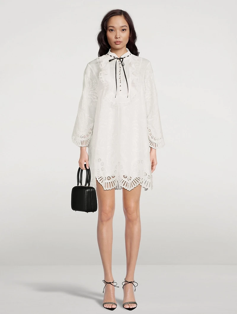 Dancer Tie-Neck Mini Dress