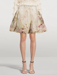 Dancer Organza Mini Skirt Floral Print