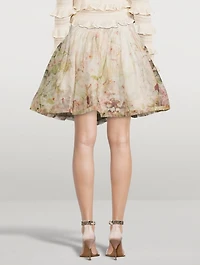 Dancer Organza Mini Skirt Floral Print