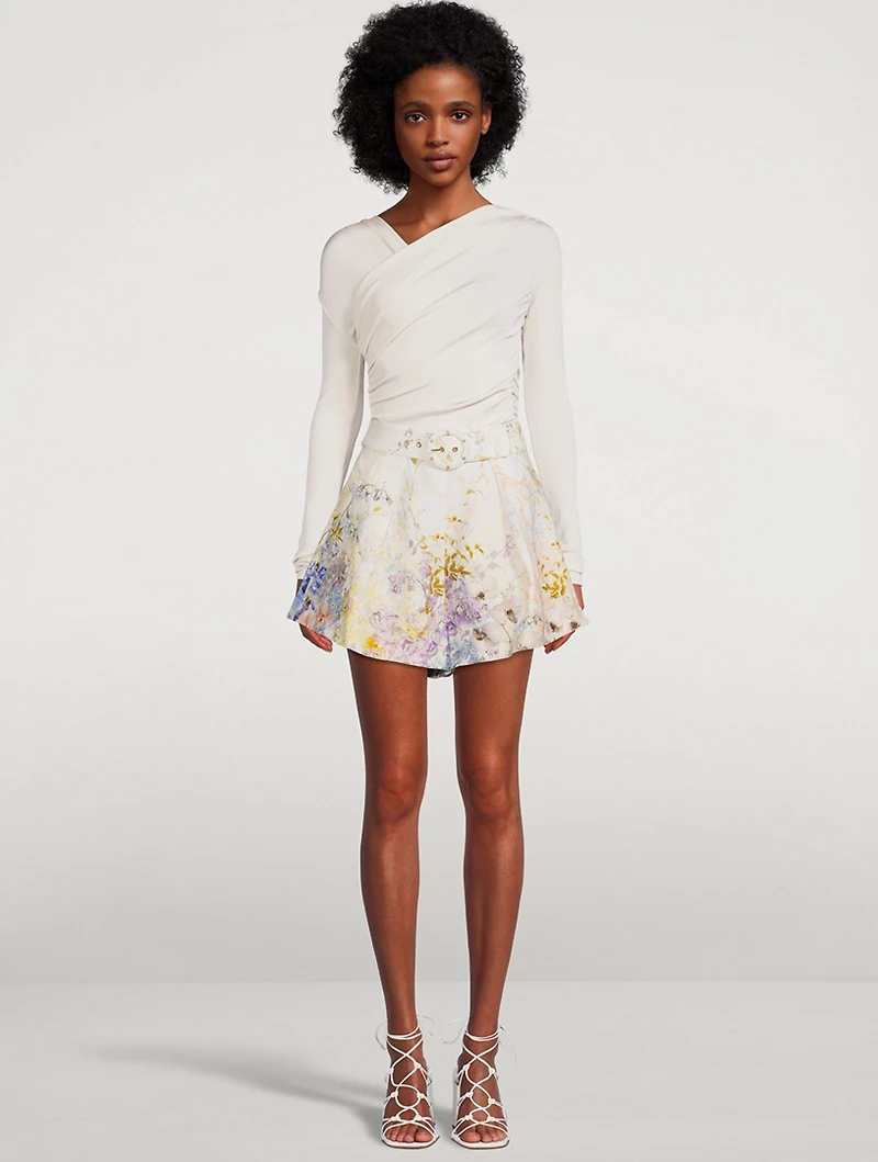Rhythmic Tuck High-Waisted Shorts