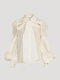 Dancer Organza Tie-Neck Blouse