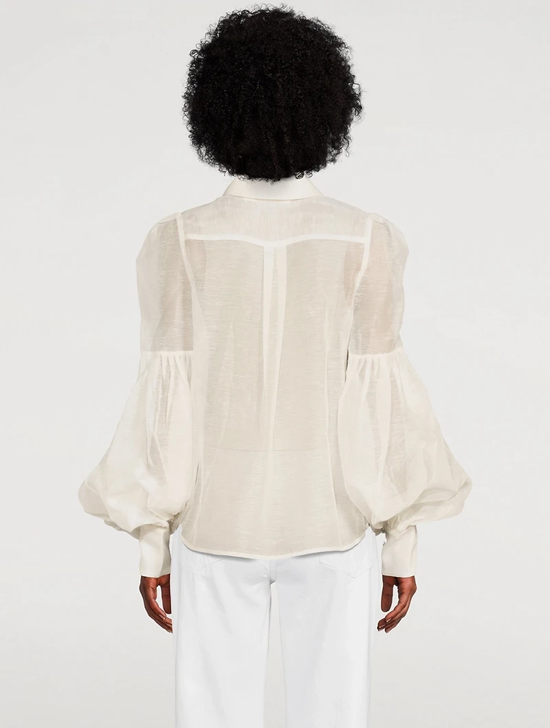Dancer Organza Tie-Neck Blouse