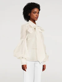 Dancer Organza Tie-Neck Blouse