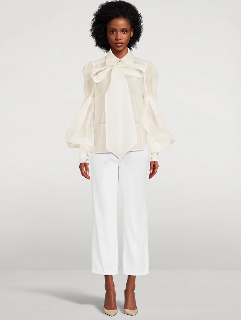 Dancer Organza Tie-Neck Blouse