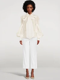 Dancer Organza Tie-Neck Blouse
