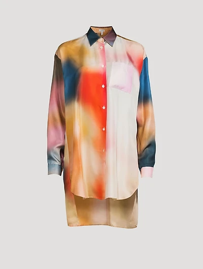 Silk Shirt Blur Print