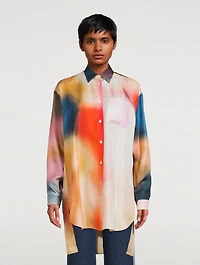 Silk Shirt Blur Print