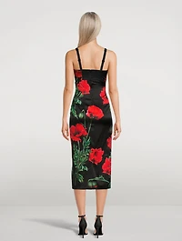 Bustier Midi Dress Poppy Print
