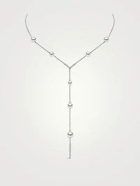 Trend 18K White Gold Freshwater Pearl And Diamond Necklace