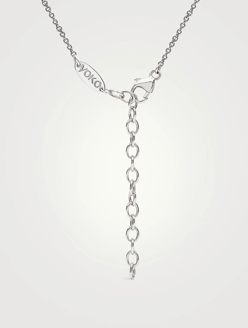 Sleek 18K Gold Akoya Pearl And Diamond Necklace