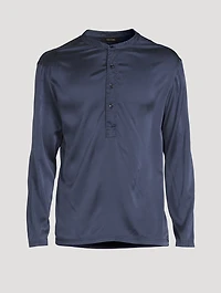 Silk Pajama Henley Shirt
