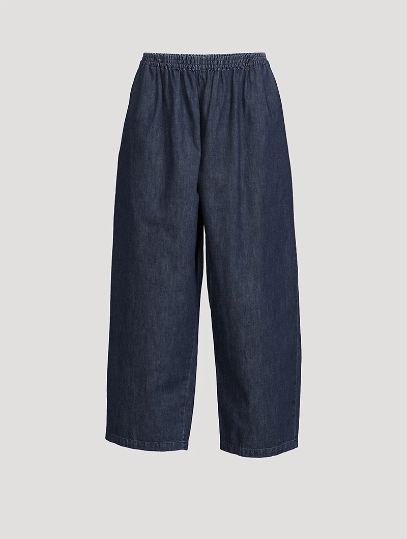 Japanese Cropped Wide-Leg Jeans