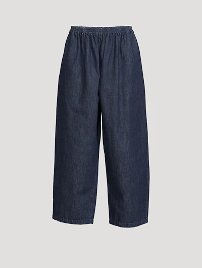 Japanese Cropped Wide-Leg Jeans