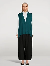 Linen Deep V-Neck Sweater Vest