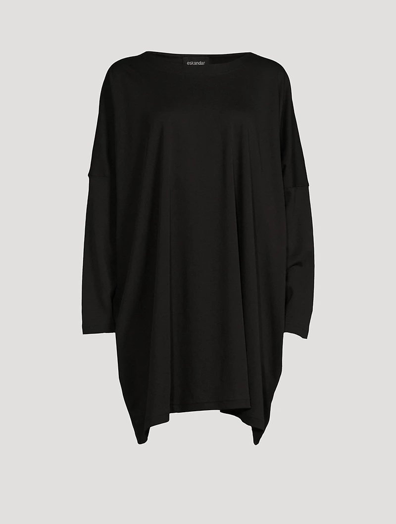 Extra-Wide Cotton Long-Sleeve T-Shirt