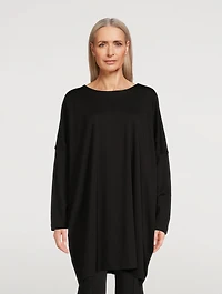 Extra-Wide Cotton Long-Sleeve T-Shirt