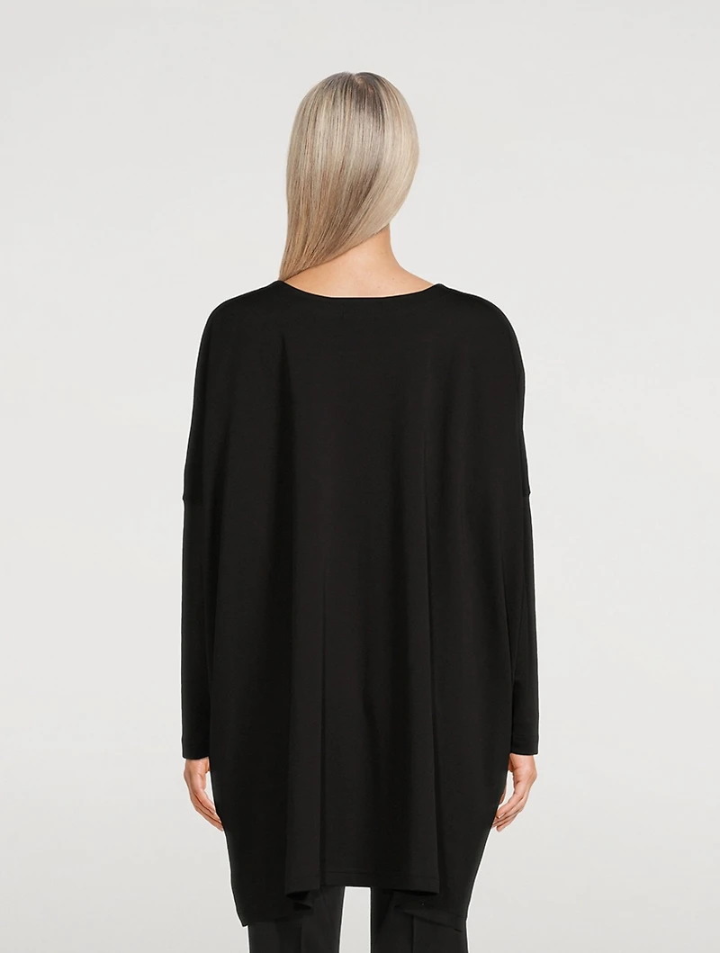 Extra-Wide Cotton Long-Sleeve T-Shirt