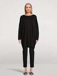 Extra-Wide Cotton Long-Sleeve T-Shirt