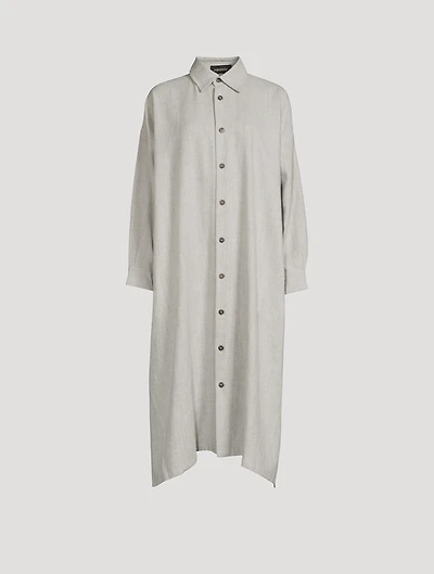 Linen A-Line Shirt Dress