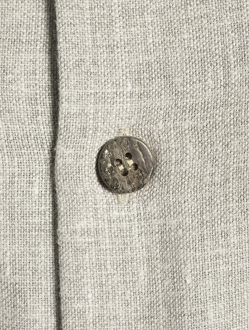 Linen A-Line Shirt Dress
