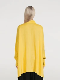Smock-Neck A-Line Linen Shirt