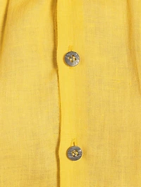 Smock-Neck A-Line Linen Shirt