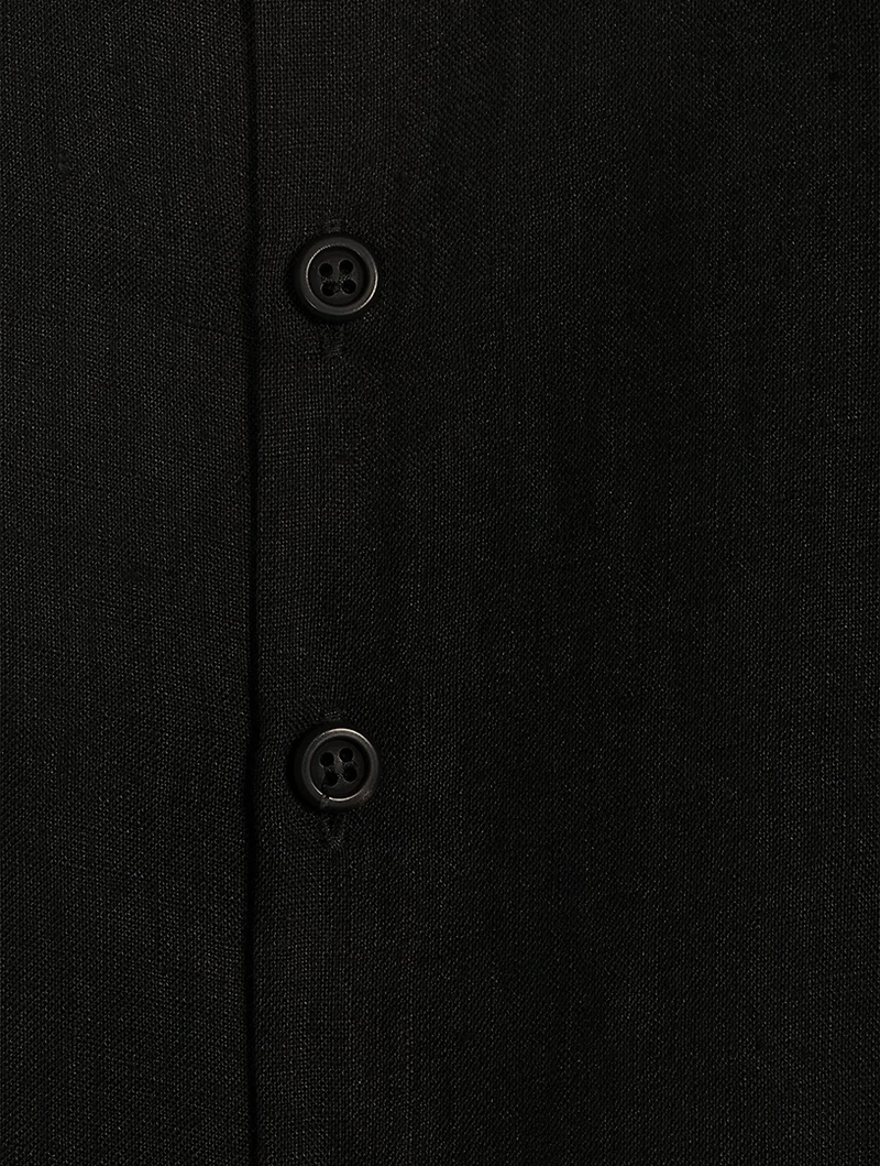 Linen Wide A-Line Short-Sleeve Shirt