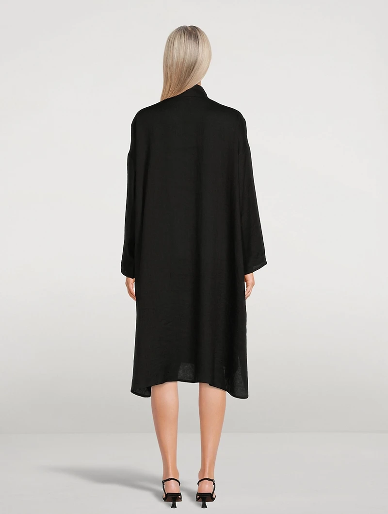 Linen Wide A-Line Smock Dress