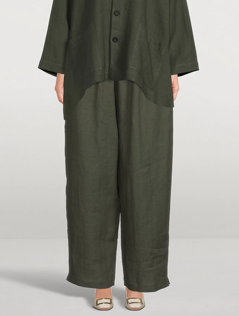 Japanese Wide-Leg Linen Trousers