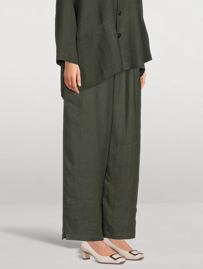 Japanese Wide-Leg Linen Trousers