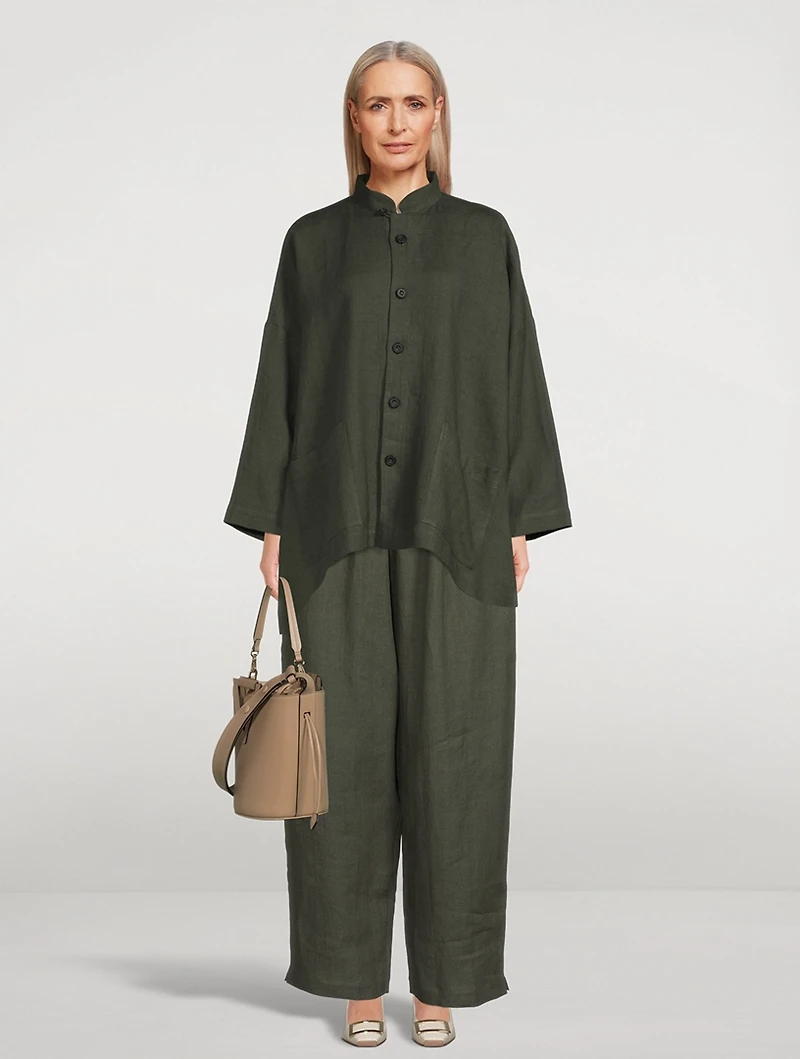 Japanese Wide-Leg Linen Trousers