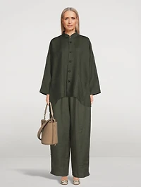 Japanese Wide-Leg Linen Trousers