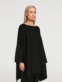 Linen Wide A-Line Scoopneck Long Tunic