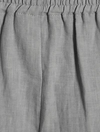 Japanese Cropped Wide-Leg Linen Trousers