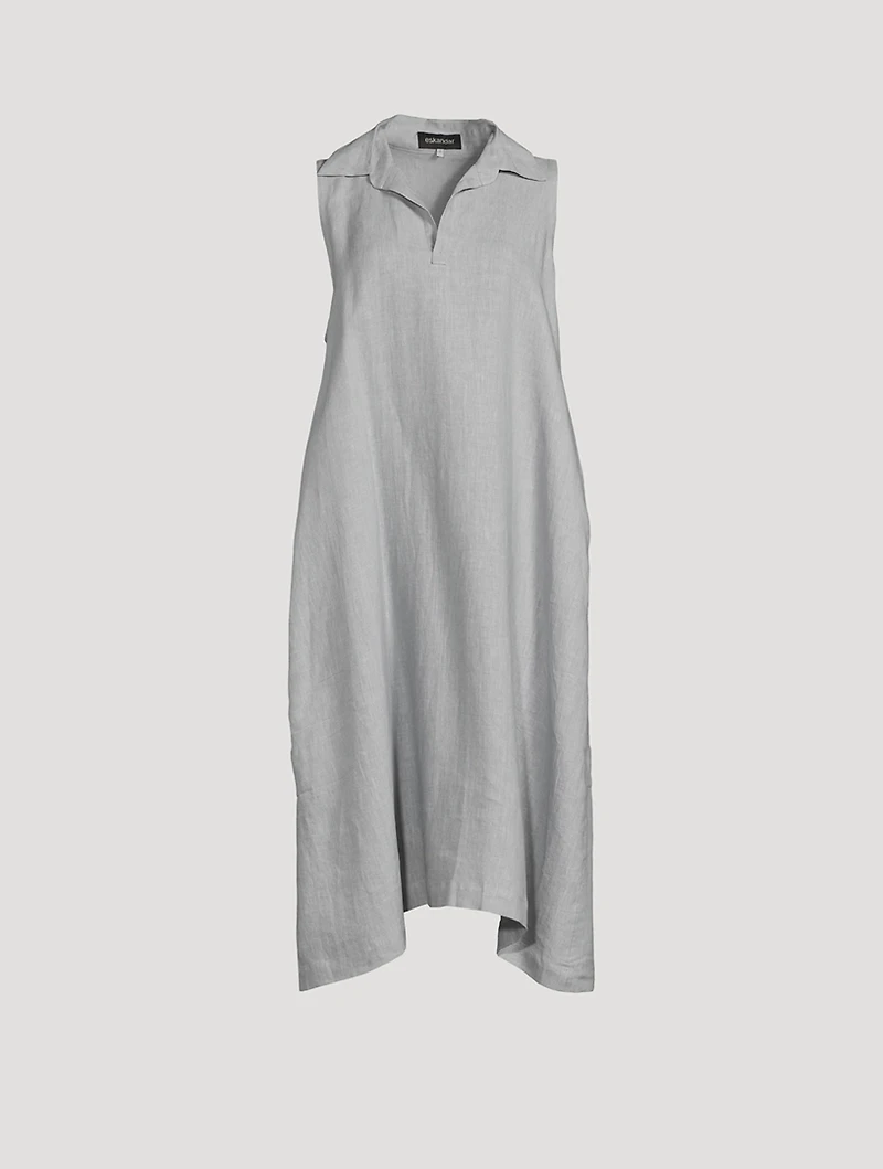 Linen Sleeveless Midi Dress