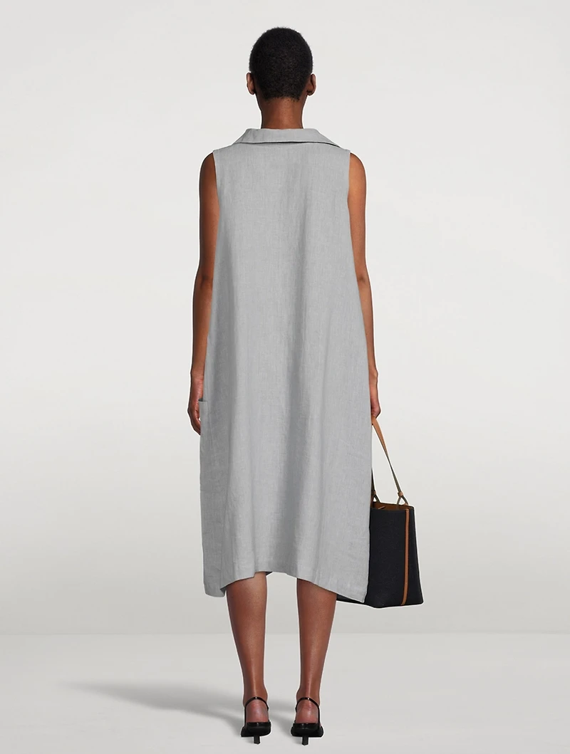 Linen Sleeveless Midi Dress