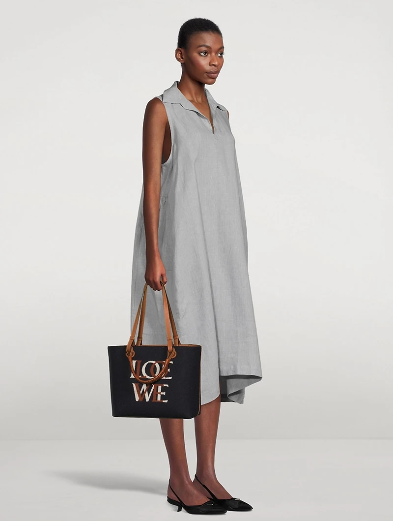 Linen Sleeveless Midi Dress