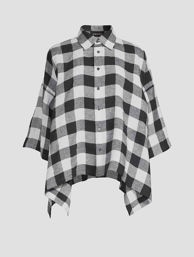Gingham Linen Wide Shirt