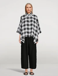 Gingham Linen Wide Shirt