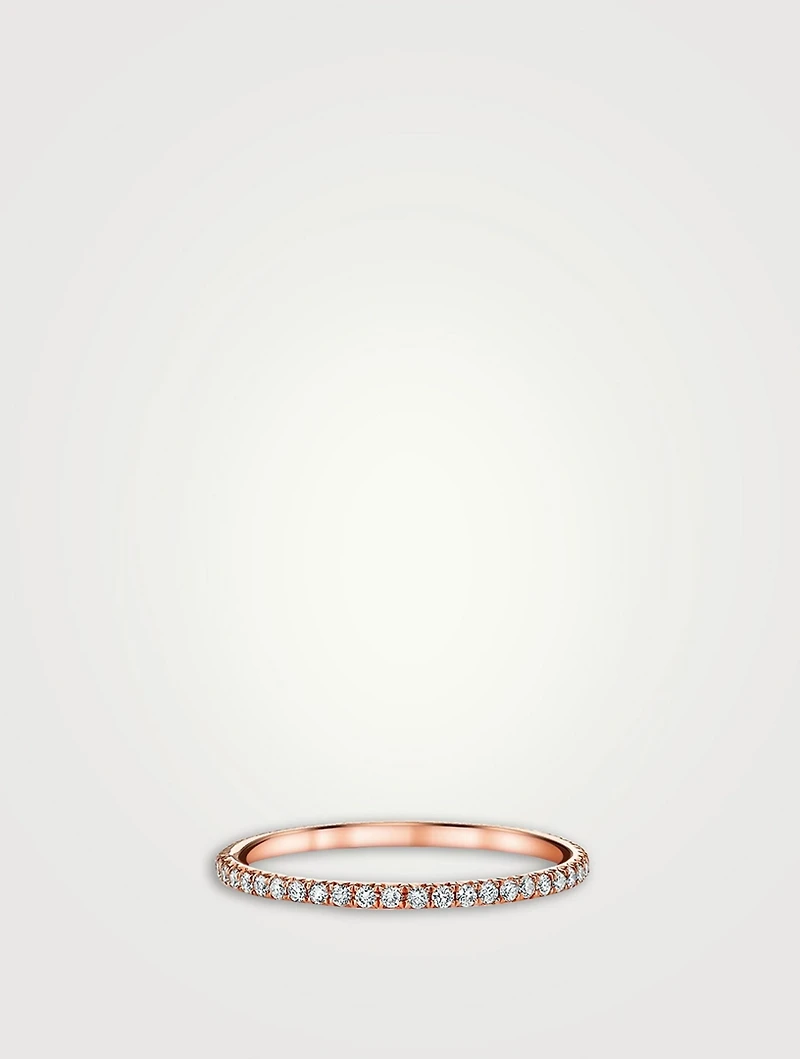 18K Rose Gold Eternity Ring With Diamonds